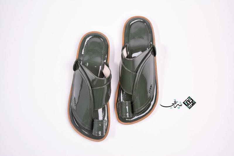 Eastern Sandal Zubairiya Naal | Made in Saudi Arabia | Royal Green Leather - Image 3