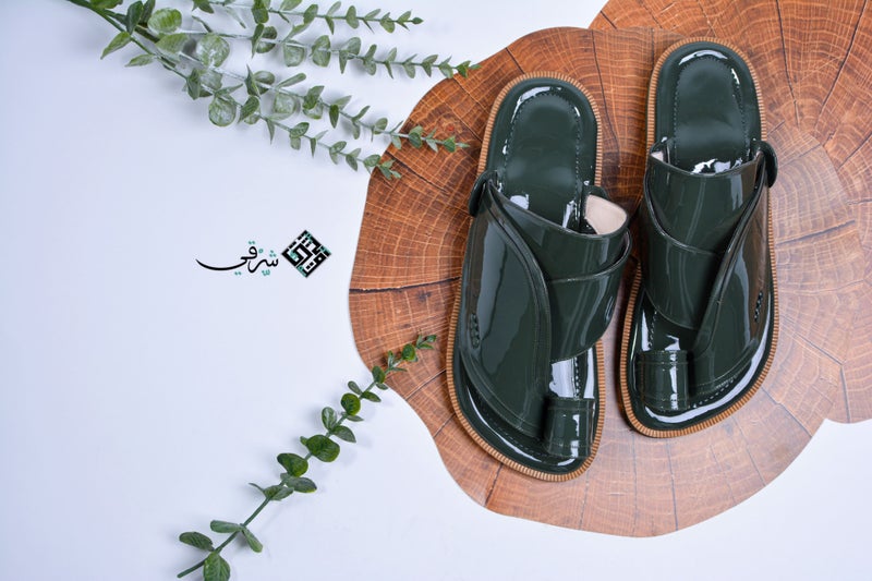 Eastern Sandal Zubairiya Naal | Made in Saudi Arabia | Royal Green Leather - Image 4