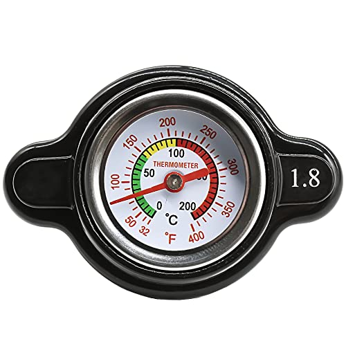 JEEFHO High Pressure Radiator Cap with Temperature Gauge Radiator Cap Fit for Honda Kawasaki Suzuki Yamaha Polaris Husqvarna OffRoad Vehicles KTM and More Motorcycle ATV Models 18 Bar 256 Psi - Image 1