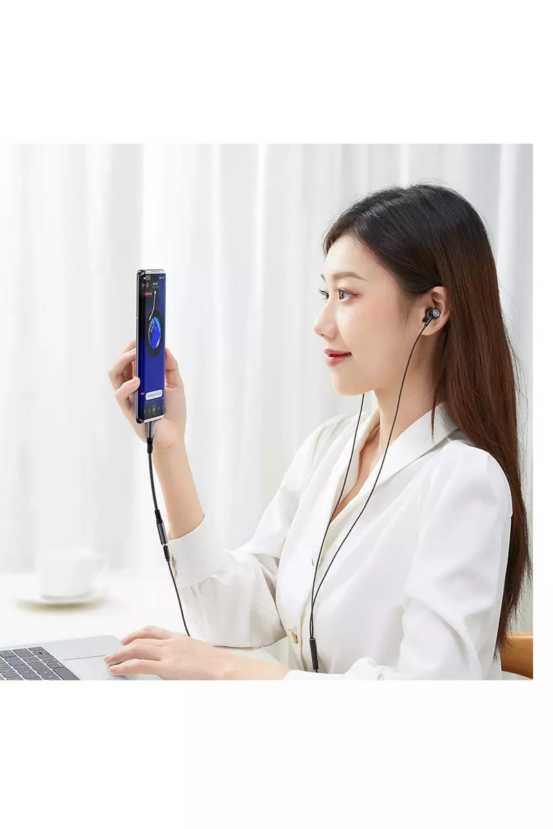 ريماكس كابل صوت AUX محمول صغير من Remax بطول 15 سم، محول سماعة أذن USB Type-C إلى 3.5 مم، يدعم الموسيقى والمكالمات والتحكم السلكي - Image 5