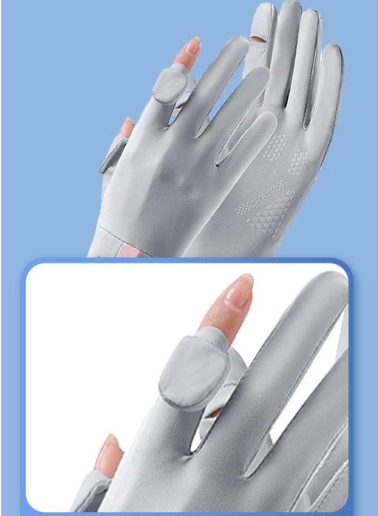 Women's Sun Protective Gloves- UPF 50+ UV Sun Protection,Women's Gloves Quick Dry Anti Slip Driving Gloves,Touch Screen Gloves for Cycling Riding Outdoor Sports,Grey - Image 4