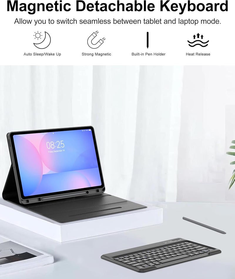 SENGBIRCH Keyboard Case for Samsung Galaxy Tab S10 FE+ Plus 13.1'' 2025, Detachable Galaxy Tablet S10FE+ Case with Keyboard 13.1inch, Protective Cover with S Pen Holder for Samsung Tab S10FE Plus Keypad, Black - Image 3