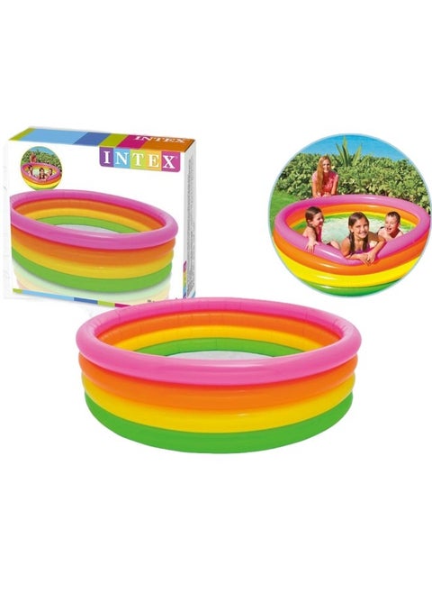 3 Ring Portable Inflatable Lightweight Compact Circular Swimming Pool 168x46cm