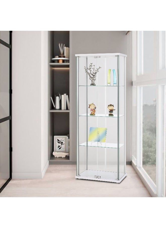 Home Box Dover Curio Cabinet with 2 Doors and 3 Shelf  - Image 1