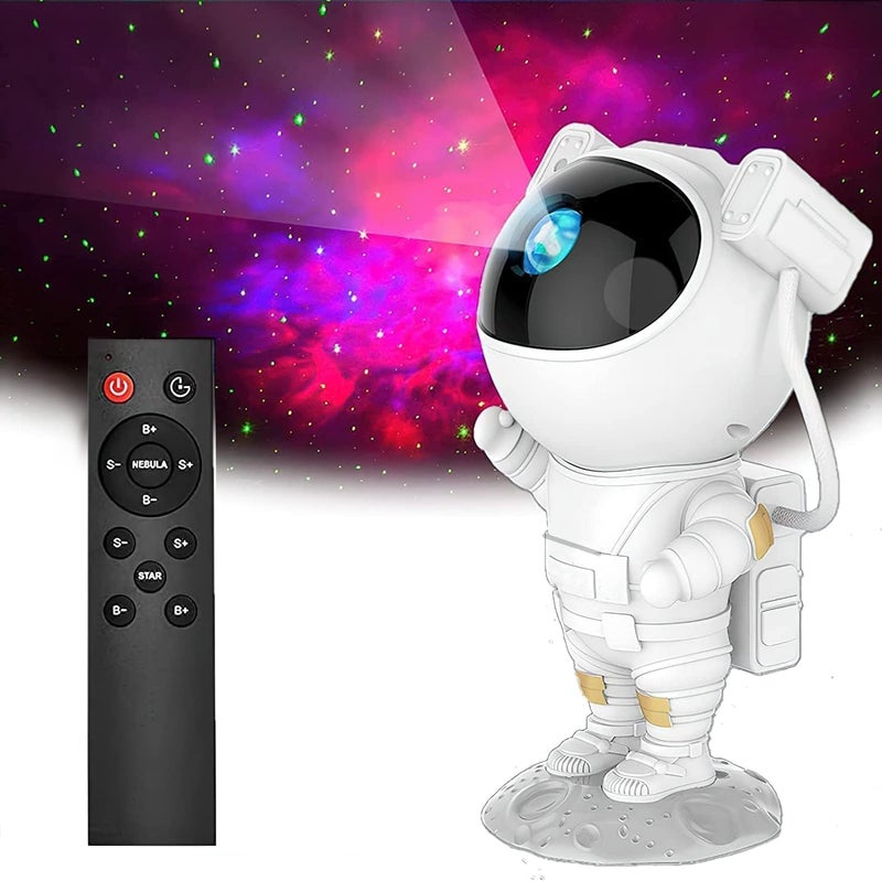 Astronaut Nebula Galaxy Night Light Projector with Remote Control and Timer - Image 1