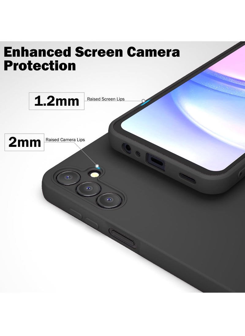 Samsung Galaxy A35 5G Case with 2 Pack Galaxy A35 Screen Protector Liquid Silicone Soft Anti-Scratch Microfiber Lining Shockproof Protective Cover for Galaxy A35 5G Phone Case