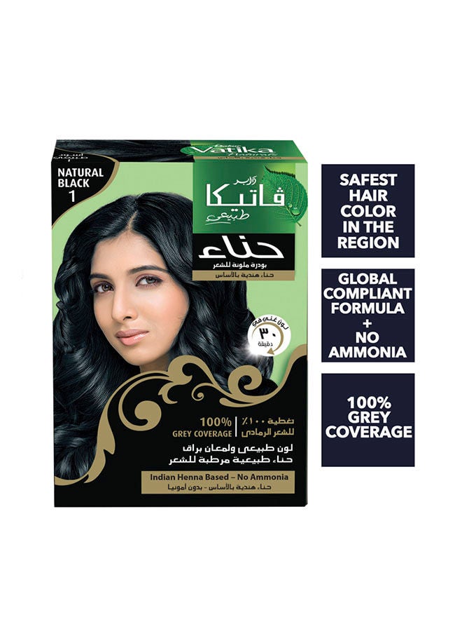 Dabur صبغة شعر حناء فاتيكا لصبغ الشعر 6 × 10 جرام | أسود طبيعي | تغطية 100% للشعر الرمادي | مستندة إلى الحناء الهندية | بدون أمونيا - Image 2