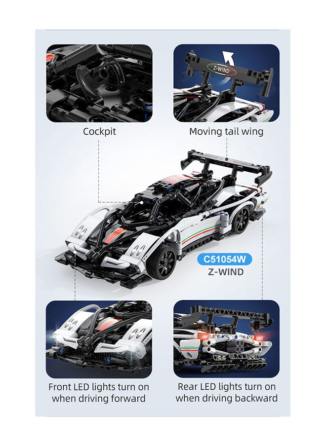 CaDA - CaDA Remote Control Car with Programmable APP Toy Building Blocks White Z Wind Car C51054W 457pcs for +6 Years old - Image 1