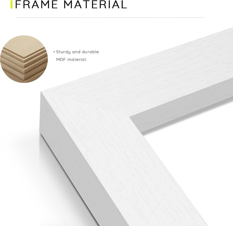 Picrit 12x16 Picture Frame Set of 12, Classic Modern Textured White Gallery Wall Frames without Mat, Horizontal or Vertical Hanging Display for Home Decor - Image 3