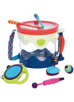 B. Toys Bx1446C1Z Drumroll Please 7 Musical Instruments Toy Drum Kit For Kids (7-Pcs)  - Image 1
