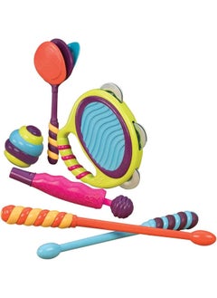 B. Toys Bx1446C1Z Drumroll Please 7 Musical Instruments Toy Drum Kit For Kids (7-Pcs)  - Image 3