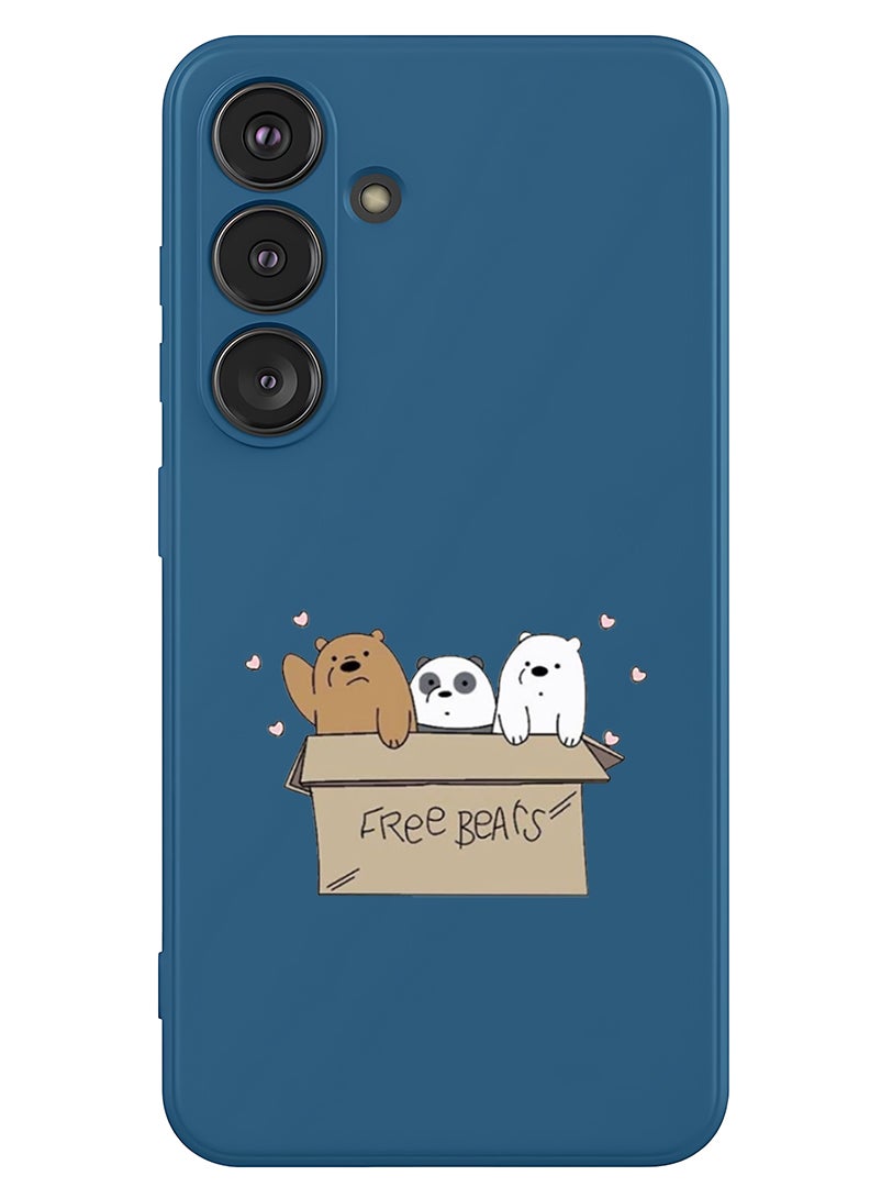 Theodor Protective Slim Fit Case Liquid Silicone Cover with Full Body Protection Anti-Scratch Shockproof Case For Samsung Galaxy S25 Plus (Blue) - We are bears - Image 1