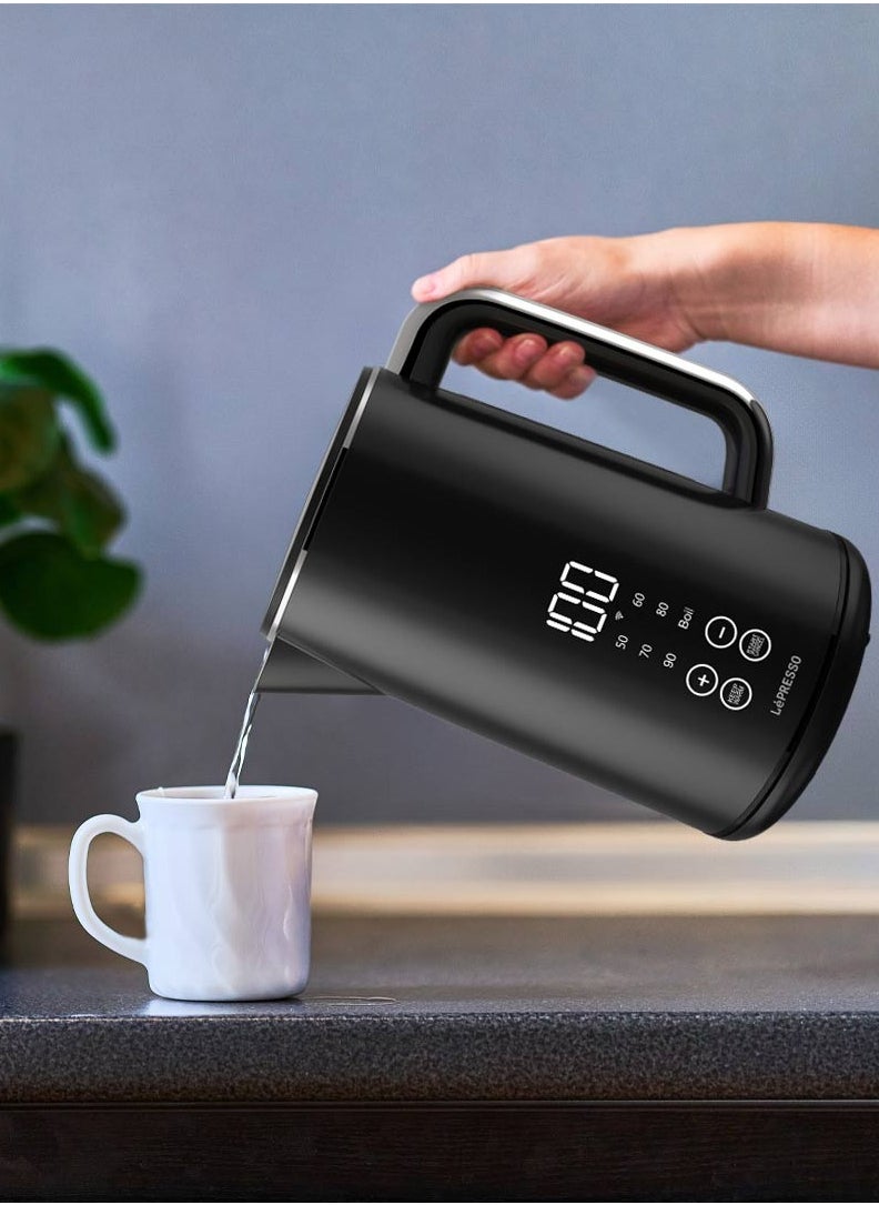 ليبرسو - غلاية كهربائية ذكية سريعة الغليان من LePresso مع تطبيق ولوحة تعمل باللمس، سعة 1.7 لتر، لون أسود - Image 1