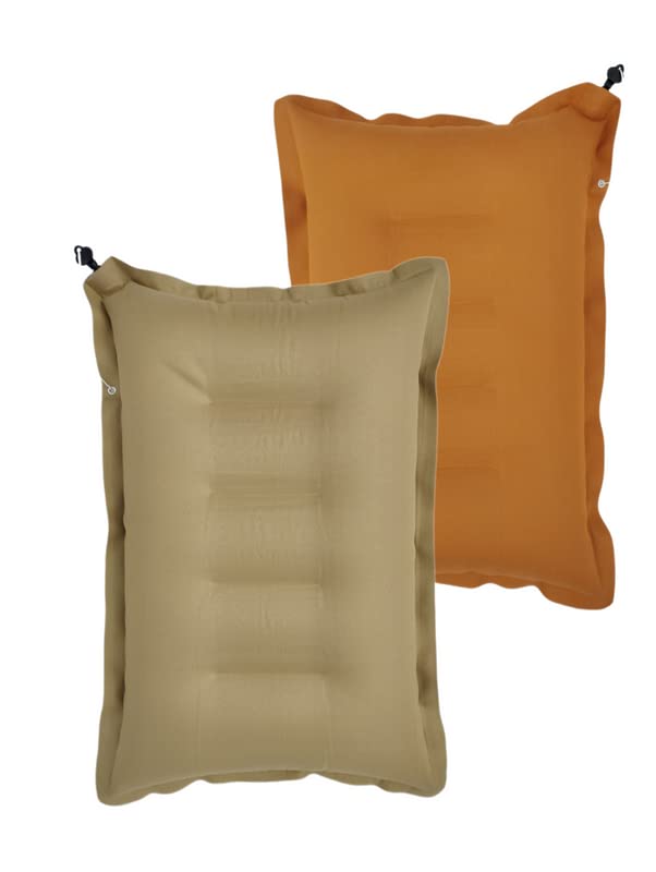 RAV Soft Cotton Travelling Air Pillow Compact and Lightweight Pillow Easy to Carry Neck Support headrest Pillow During Travelling in Bus TrainFlight Pack of 2 Multicolour - Image 1