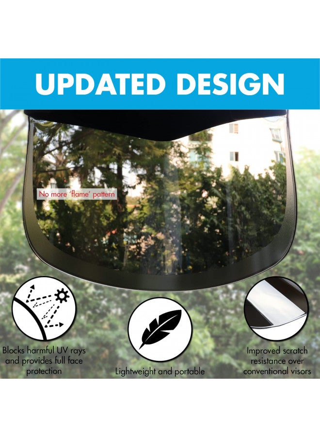 Millennial Essentials Millennial Essentials womens Sun Visor Hat Cap UV Protection - Premium Adjustable Solar Headband Face Shield (Black/Mirror) - Image 2