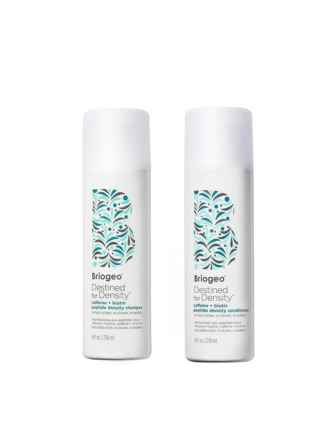 بريوجيو مجموعة شامبو وبلسم Briogeo Destined For Density بالكافيين + ببتيد البيوتين، يزيد من كثافة الشعر وكثافته للشعر الخفيف أو الخفيف، نباتي، خالٍ من القسوة، 2 × 8 أونصة سائلة - Image 1