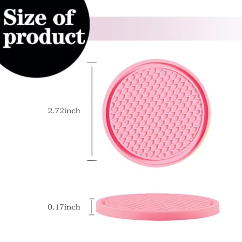 Sodcay 4 PCS Car Cup Holder Inserts, Anti Slip PVC Honeycomb Waterproof Fixed Tea Coasters, Universal for Vehicle Interior Cup Mats (Pink) - Image 2