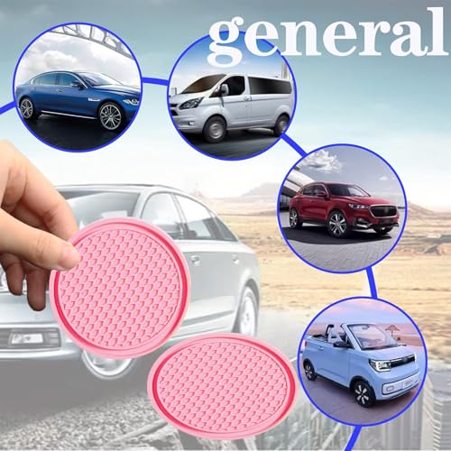 Sodcay 4 PCS Car Cup Holder Inserts, Anti Slip PVC Honeycomb Waterproof Fixed Tea Coasters, Universal for Vehicle Interior Cup Mats (Pink) - Image 5