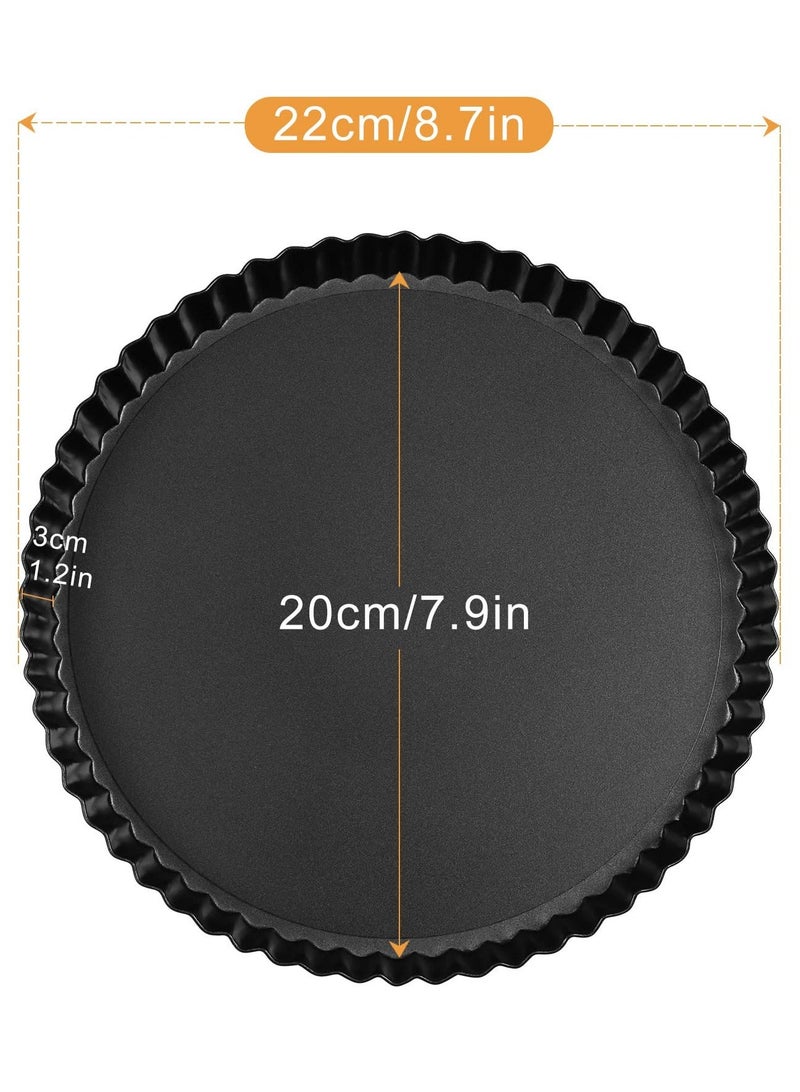Quiche Pan, 8.7 Inch with Removable Bottom Fluted Tart Pan, Mini Tart Tins for Baking, Nonstick Round Tart Pie Pan, Pie Dish for Mousse Cakes, Kitchen Reusable Baking Tools (8 Inch) - Image 5