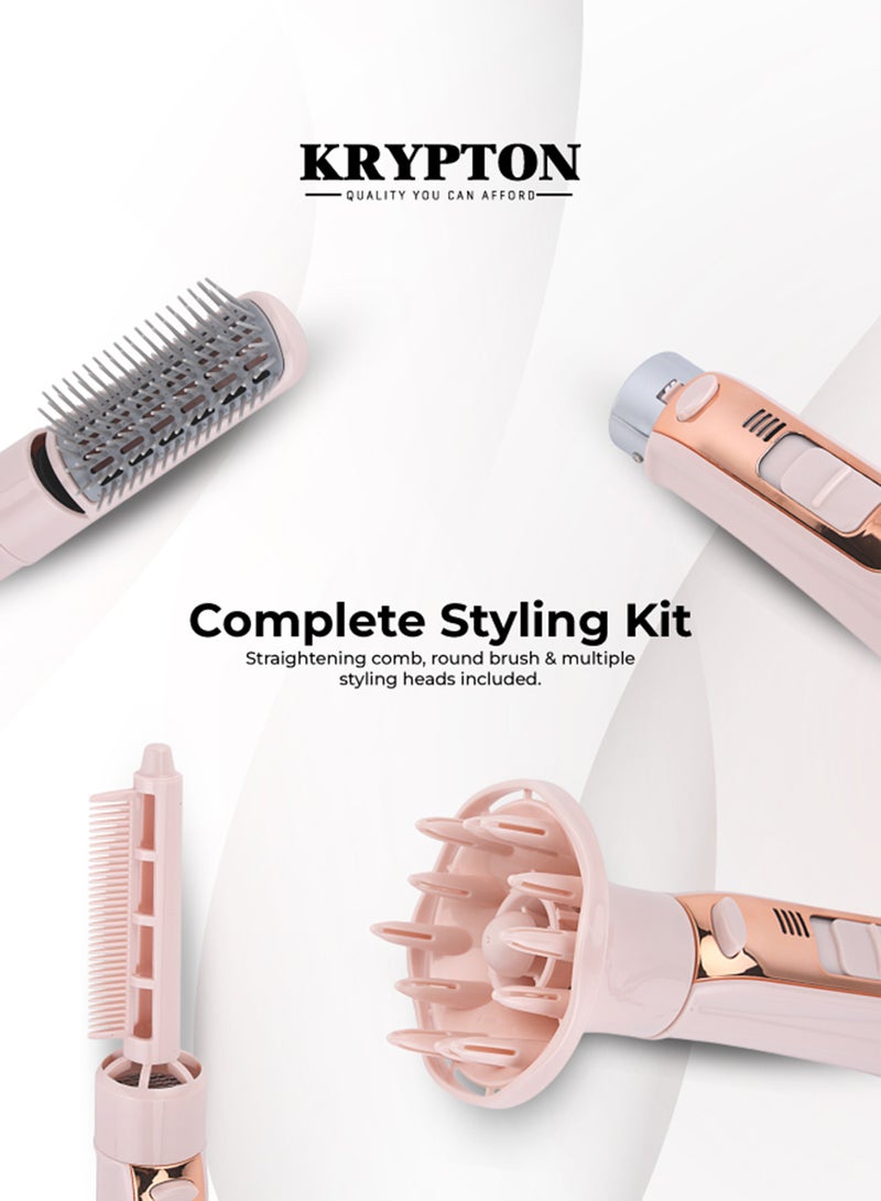 KRYPTON 8-in-1 Hair Styler With 7 Attachments, Smooth And Easy-to-use Design, Safety Cut Off Feature, 360-degree Swivel Cord, Cool Function, And Perfect For Salon Pink - Image 4
