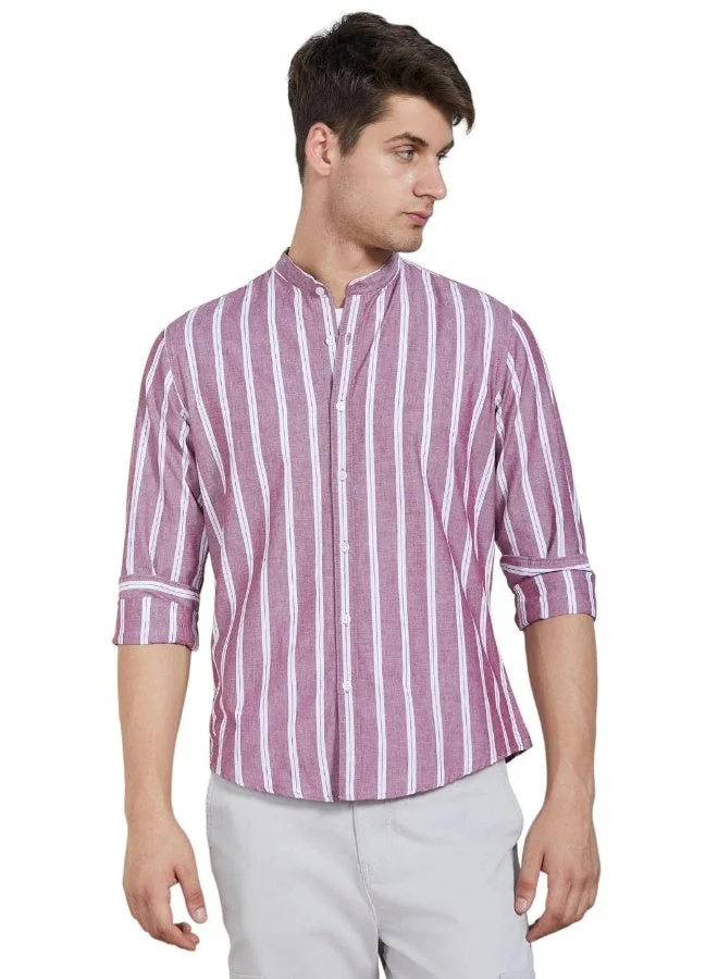 دينيس لينغو قميص قطني بقصة عادية – أحمر جريء ومريح