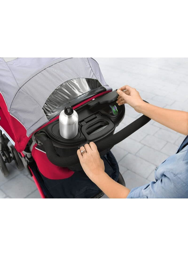 Chicco Cortina CX Stroller, Pram for 0-5 years New Born / Baby / Toddler / Kid (Boy,Girl), 8 Reclining Positions with Cradle-effect Seat, Easy One-hand Folding, Linked Brakes and Shock-proof Wheels, 3-Position Adjustable Parent Handle, 5-Point Safety Harness (Upto 22 Kgs, Red) - Image 4