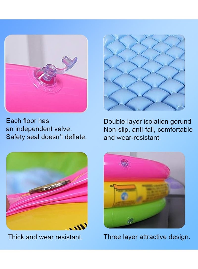 Round Inflatable Swimming Pool Kiddie Pool Blow Up Swimming Pool for Kids Toddler Bathing Tub Portable & Foldable (86x25 CM)