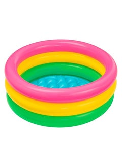 Generic Round Inflatable Swimming Pool Kiddie Pool Blow Up Swimming Pool for Kids Toddler Bathing Tub Portable & Foldable (86x25 CM)  - Image 2