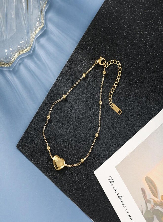 Thrillz Valentine Gift For Girlfriend Anklet For Women Gold Plated Heart Anklet For Women Girls With Golden Flower Love Gifts Jewellery - Image 5