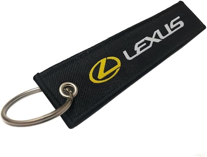 ليكساس سلسلة مفاتيح من قماش فاخر عالي الجودة - سلسلة مفاتيح سيارة متينة مع حلقة وخطاف معدنيين | حامل مفاتيح قوي للمنزل والسيارة | تصميم أنيق مطرز - Image 4