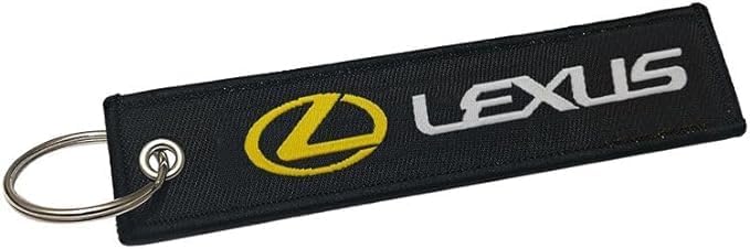 ليكساس سلسلة مفاتيح من قماش فاخر عالي الجودة - سلسلة مفاتيح سيارة متينة مع حلقة وخطاف معدنيين | حامل مفاتيح قوي للمنزل والسيارة | تصميم أنيق مطرز - Image 3