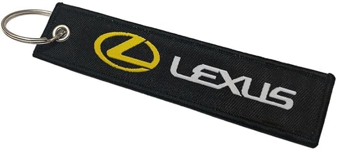 ليكساس سلسلة مفاتيح من قماش فاخر عالي الجودة - سلسلة مفاتيح سيارة متينة مع حلقة وخطاف معدنيين | حامل مفاتيح قوي للمنزل والسيارة | تصميم أنيق مطرز - Image 1