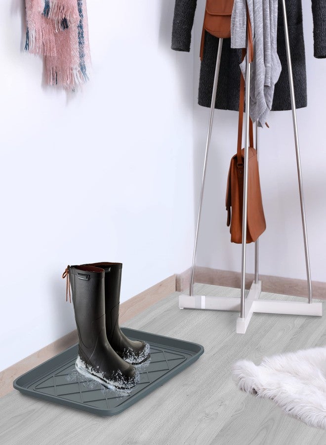 Stalwart 75-ST6105 Weather Boot Tray-Small Water Resistant Plastic Utility Shoe Mat for Indoor and Outdoor Use in All Seasons (Grey), 19.8 x 15.5 x 1 inches, Light Gray - Image 4