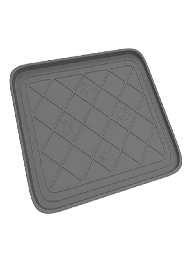 Stalwart 75-ST6105 Weather Boot Tray-Small Water Resistant Plastic Utility Shoe Mat for Indoor and Outdoor Use in All Seasons (Grey), 19.8 x 15.5 x 1 inches, Light Gray - Image 1