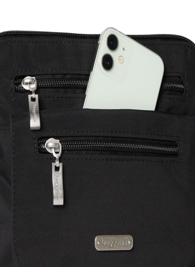 Baggallini Lets Escape Crossbody Bag for Women - 8.75 x 8 inch Medium Travel Handbag w/RFID card slots & Quick Access Pocket - Image 5