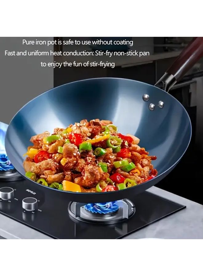 Household Non Coated Cast Iron Cooking Pan Multipurpose Use 11.8 Inch Not Suitable For Induction Stove - Image 4