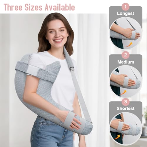 RoamReady Rotator Cuff Pillow, Removable Shoulder Support Pillow for Frozen Shoulder Relief, Post Arm Surgery Recovery Supplies, Broken Arm Cushion for Pain Relief and Side Sleeping, Light Gray - Image 4