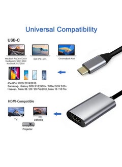ماركة غير محددة كابل محول USB C إلى HDMI متوافق مع نوع C إلى HD 4K USB 3.1 HDTV كابل محول لأجهزة الكمبيوتر المحمولة  - Image 4