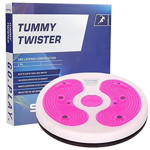 Strauss Tummy Twister | Tummy Trimmer, Abs Roller & Shaper for Women & Men | Exercise Machine with Non-Slip Surface | Ideal Equipment for Home Workouts (Pink) - Image 1