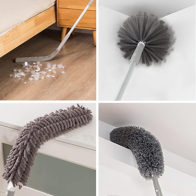 DAYONG 4PCS Extendable Feather Duster 30 to 100 Inches,Reusable Bendable Dusters.Outdoor & Indoor Extendable Duster Cleaning Kit - Image 5