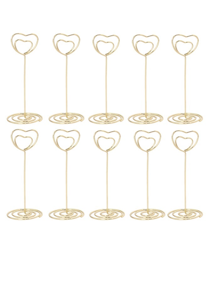 10 Pcs  Card Heart Shape Metal Number Holders, Reusable Carbon Steel Material Card Photo Labels Clips, Wedding Restaurant Card Stands Holder Spiral Base - Image 2