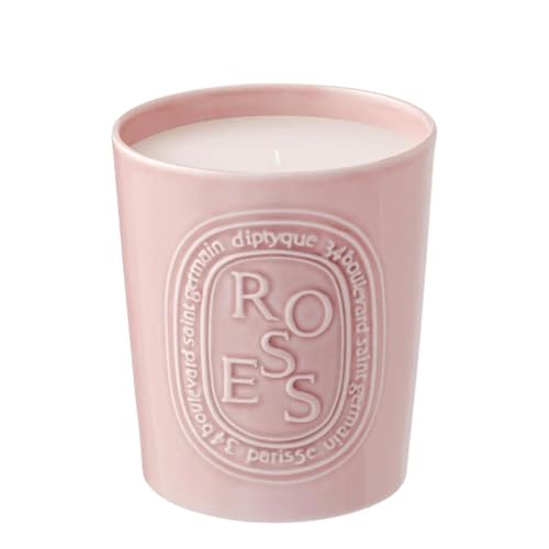 Diptyque Diptyque Roses Candle 600g Porcelain jar Luxury Candle 100h Burn time 211 oz Pink 
