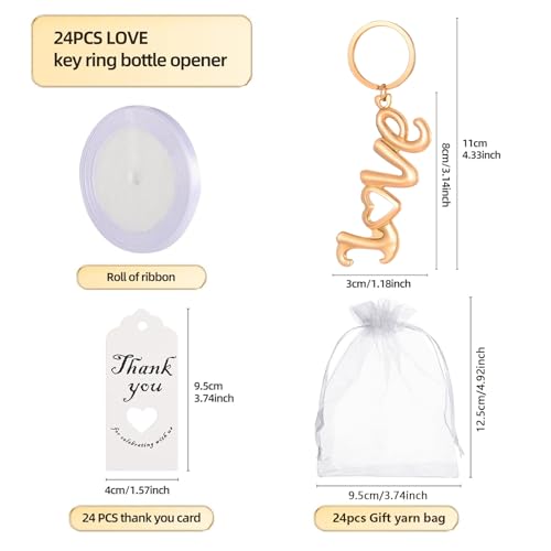 VZCBZC 24PCS Golden Love Bottle Openers for Wedding Favors Bridal Shower Favors,Gifts,Decorations or souvenirs for Guests - Image 2