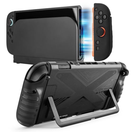 NiTHO ARMOUR Bumper Case for Nintendo Switch 2 (2025), 3-Piece TPU Grip Protective Cover Accessories Compatible with Switch 2, Non-Slip Ergonomic Grip, Shockproof and Scratch-Resistant, Black - Image 1