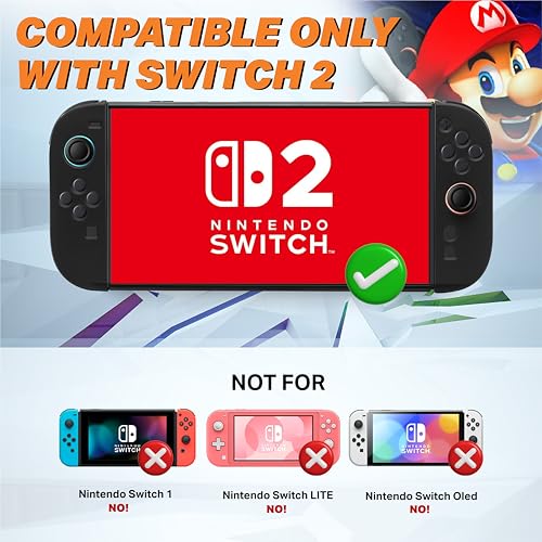 NiTHO ARMOUR Bumper Case for Nintendo Switch 2 (2025), 3-Piece TPU Grip Protective Cover Accessories Compatible with Switch 2, Non-Slip Ergonomic Grip, Shockproof and Scratch-Resistant, Black - Image 2