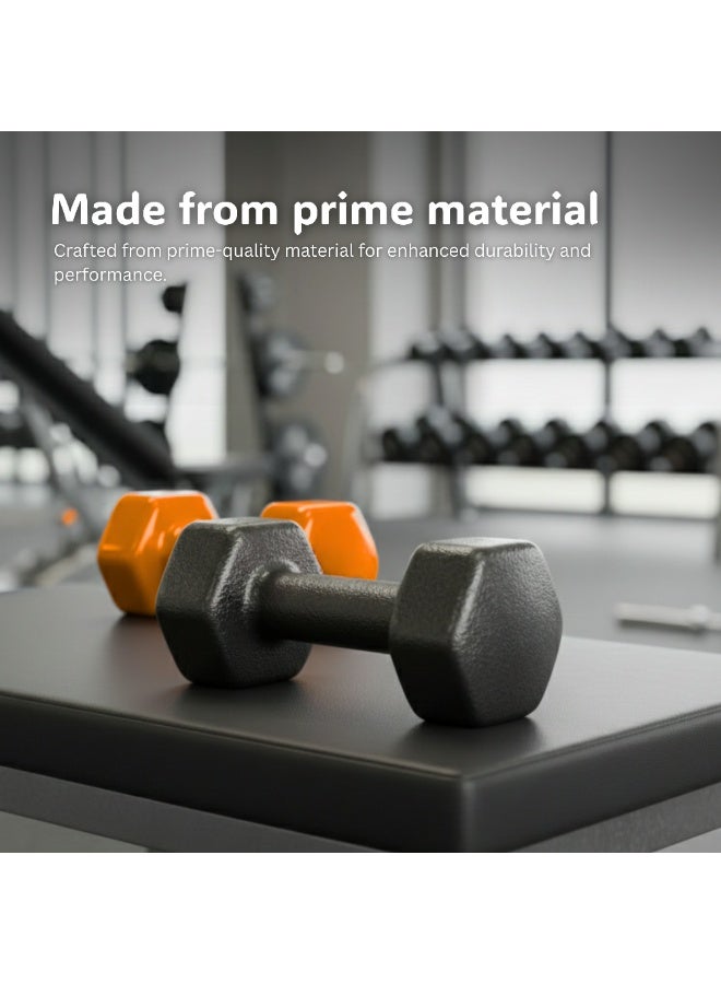 Endless Neoprene Coated Fixed Dumbbell for Gym Exercises | Pair of 2 Kg ( 2 * 4.4 LB ) | Material : Iron with Vinyl Coat | Weights for Women and Men - Image 3