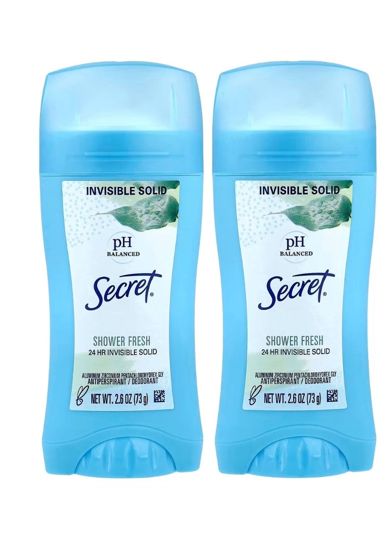 pH Balanced Invisible Solid Antiperspirant/Deodorant Powder Fresh Twin Pack 2.6 oz (73 g) Each