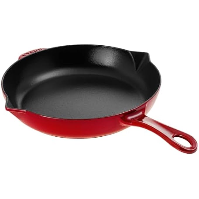 STAUB Frying Pan 26Cm Cherry Cast Iron Black Matt Enamel Interior Healthy Low Fat Cooking Suitable For All Hob Types Incl Induction Oversafe 260 C Grillsafe Made In France - Image 5