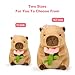 Ditucu Cute Capybara Plush Pillow Holding Flower Valentines Day Gifts Capibara Stuffed Animal Plushies Toys for Gifts for Kids Girlfriend Brown 11 inch - Image 4