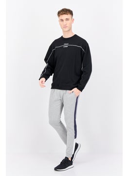 adidas Originals Men Sportswear Fit Long Sleeve Outdoor Sweatshirts, Black  - Image 3